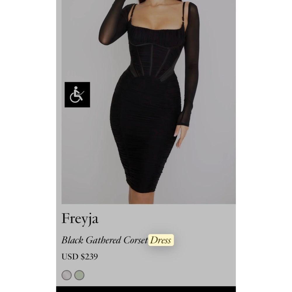 House of CB Black Corset Midi Dress